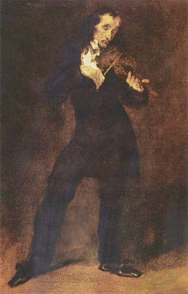 Portrait of Paganini by Eugène Delacroix Reproduction Painting by Blue Surf Art