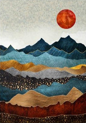 Nordic Mountains at Night Canvas Art Print by Blue Surf Art - 3