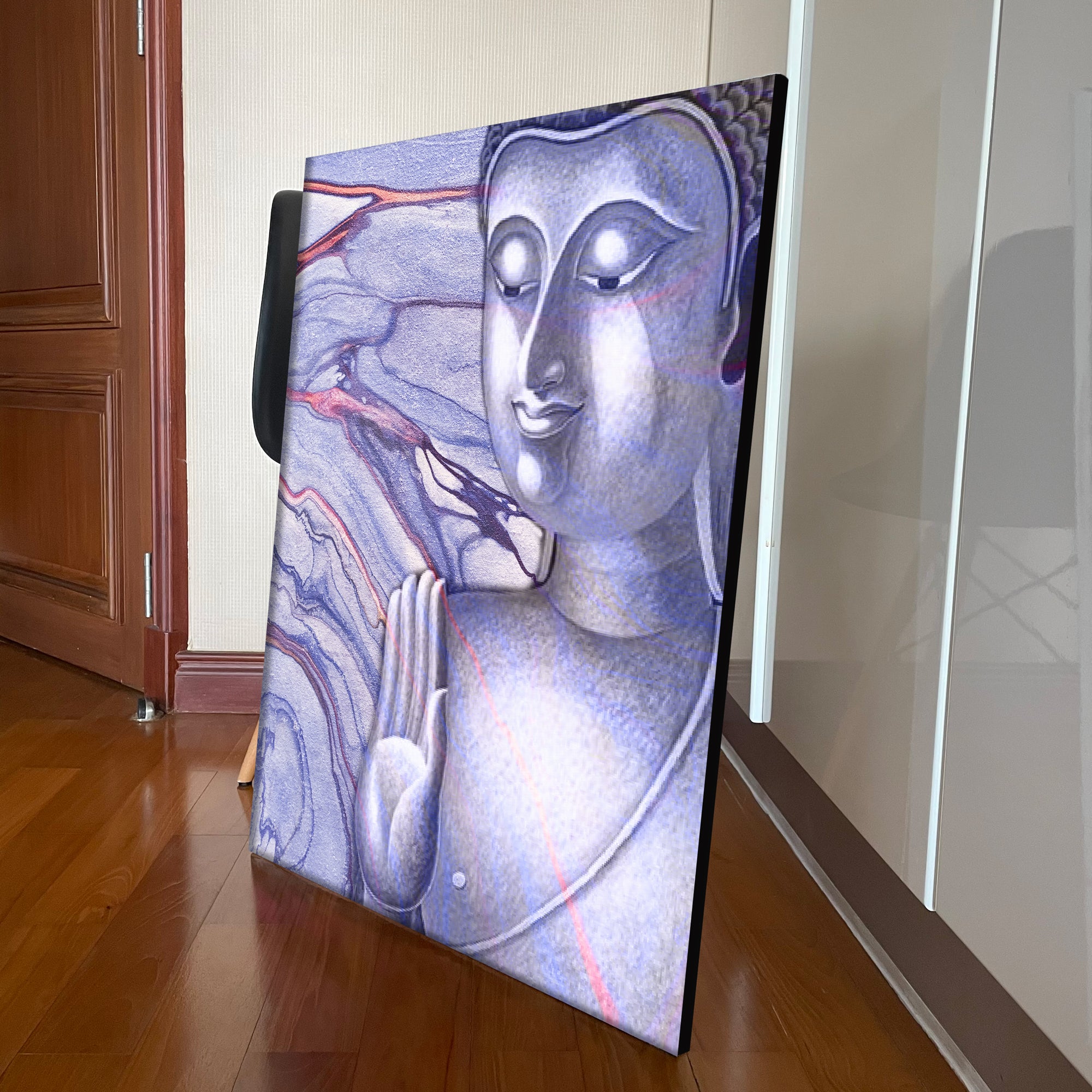 Buddha's Palm Face Out with Abstract Background - Purple Tone  - Studio Showcase Canvas