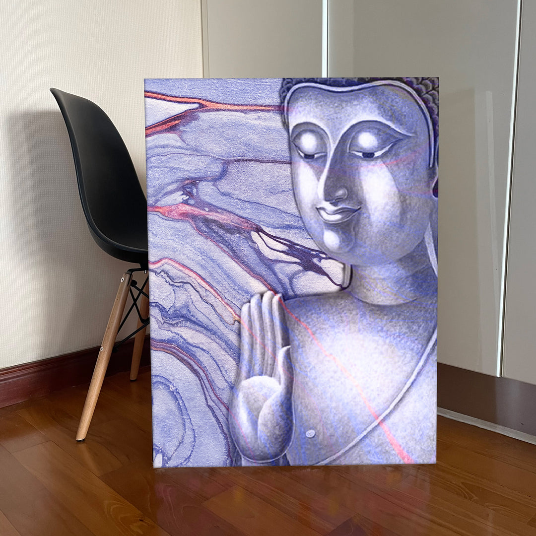 Buddha's Palm Face Out with Abstract Background - Purple Tone  - Studio Showcase Canvas