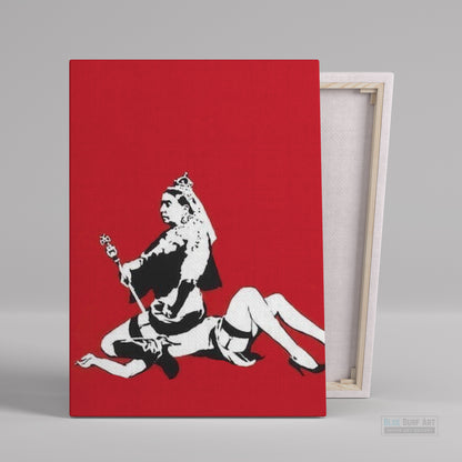 Queen Victoria Banksy Street Art Original Oil Painting I 100% Handmade Art -1