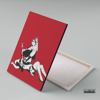 Queen Victoria Banksy Street Art Original Oil Painting I 100% Handmade Art - 3