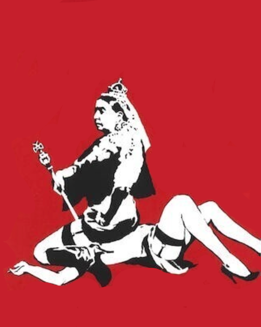 Queen Victoria Banksy Street Art Original Oil Painting I 100% Handmade Art