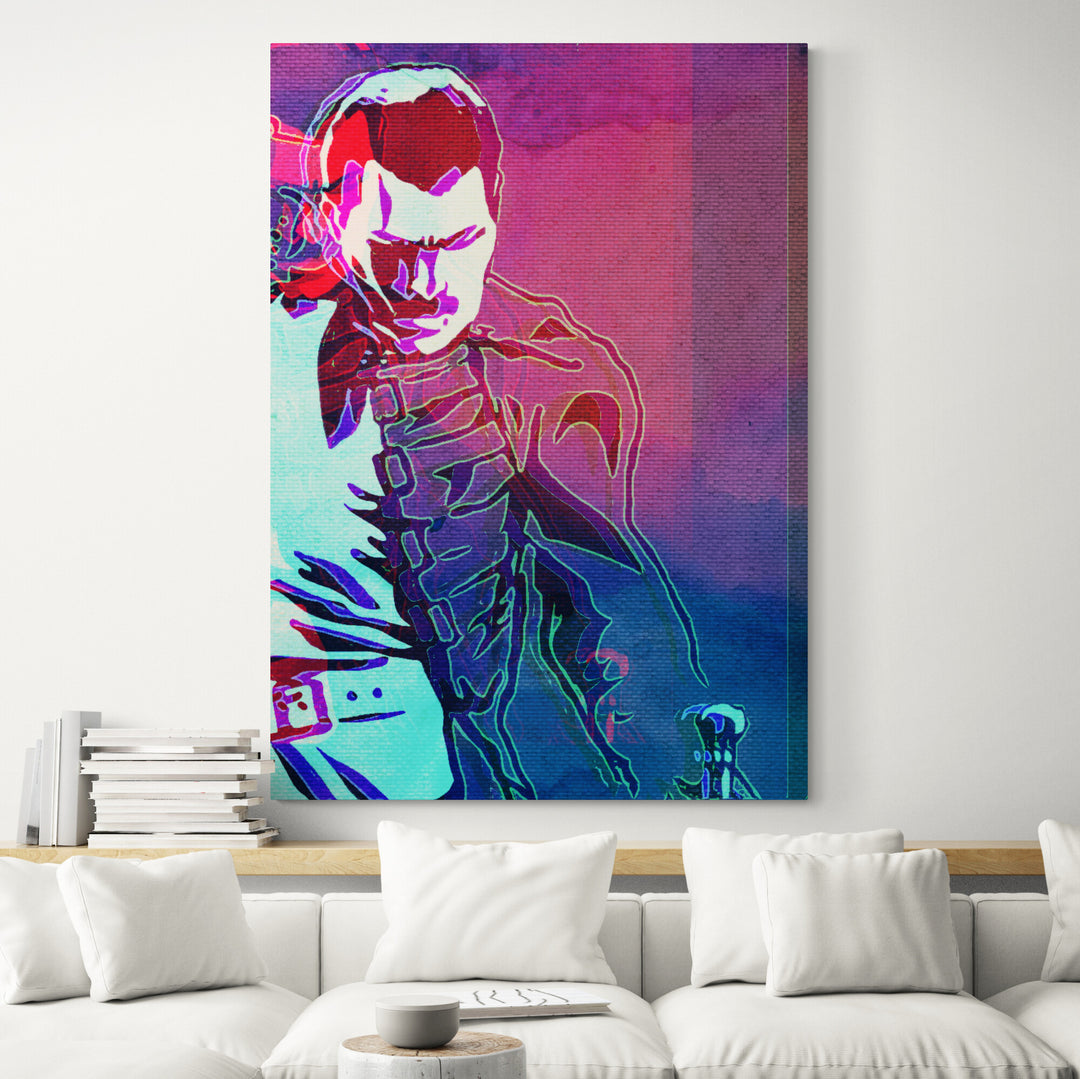 Freddie Mercury Wall Art, Queen Freddie Canvas Art, Queen UK Band Wall Art, Freddie Mercury prints, Freddie Mercury Paintings by Blue Surf Art