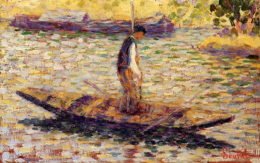 Riverman by Georges Seurat Reproduction Painting by Blue Surf Art