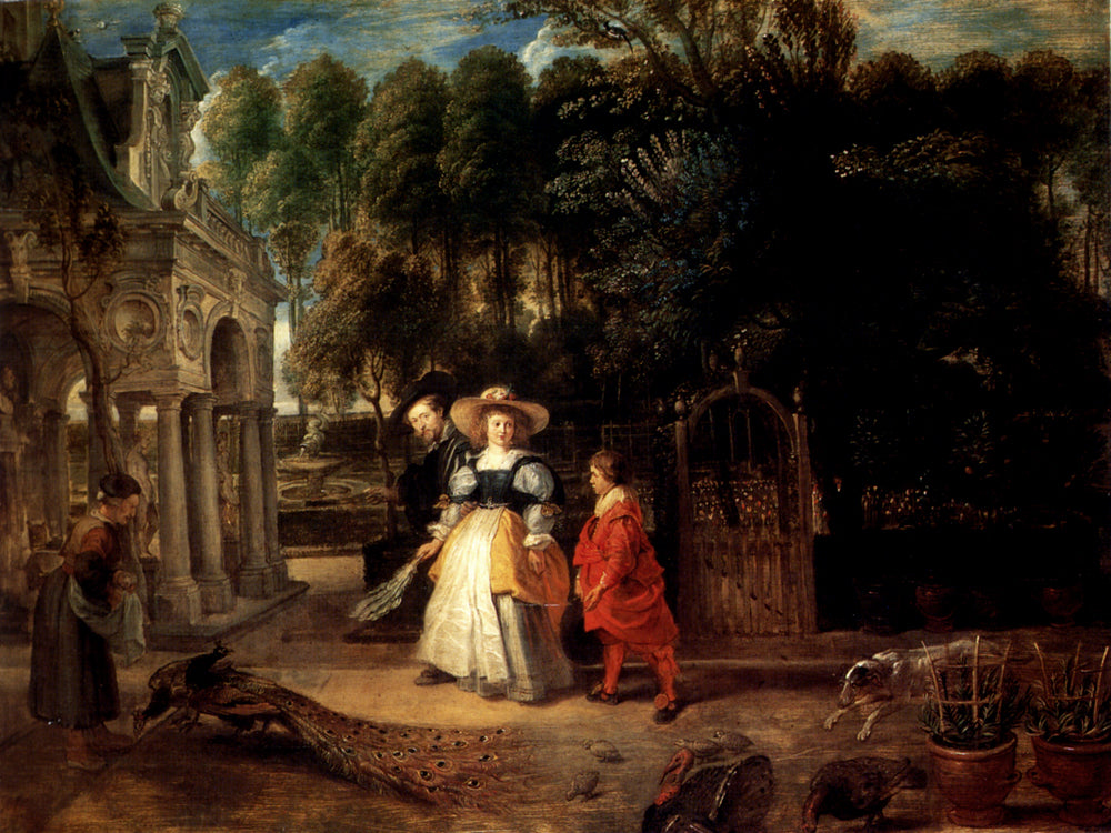 Rubens and Helene Fourment in the Garden by Peter Paul Rubens Reproduction Oil Painting on Canvas