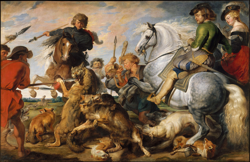 Wolf and Fox Hunt by Peter Paul Rubens Reproduction Oil Painting on Canvas