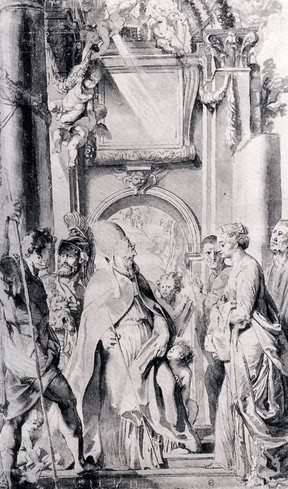Saint Gregory with Saints Domitilla, Maurus, and Papianus by Peter Paul Rubens Reproduction Oil Painting on Canvas