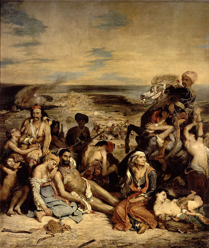 Scenes from the Massacre of Chios by Eugène Delacroix Reproduction Painting by Blue Surf Art