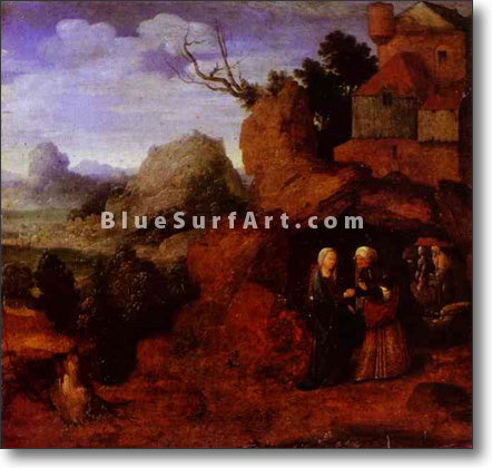 The Visitation by Jan Van Scorel. Reproduction Oil Painting on Canvas
