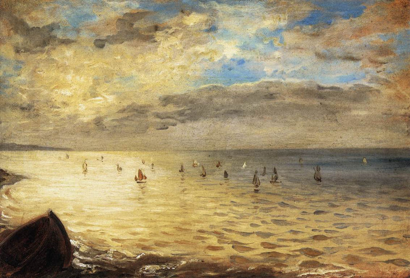 Sea Viewed from the Heights of Dieppe by Eugène Delacroix Reproduction Painting by Blue Surf Art