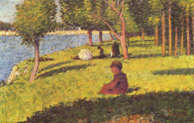 Seated figures by Georges Seurat Reproduction Painting by Blue Surf Art