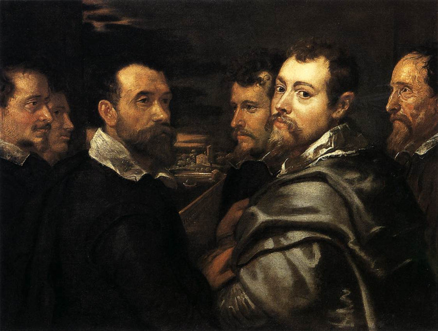 Self-Portrait in a Circle of Friends from Mantua by Peter Paul Rubens Reproduction Oil Painting on Canvas