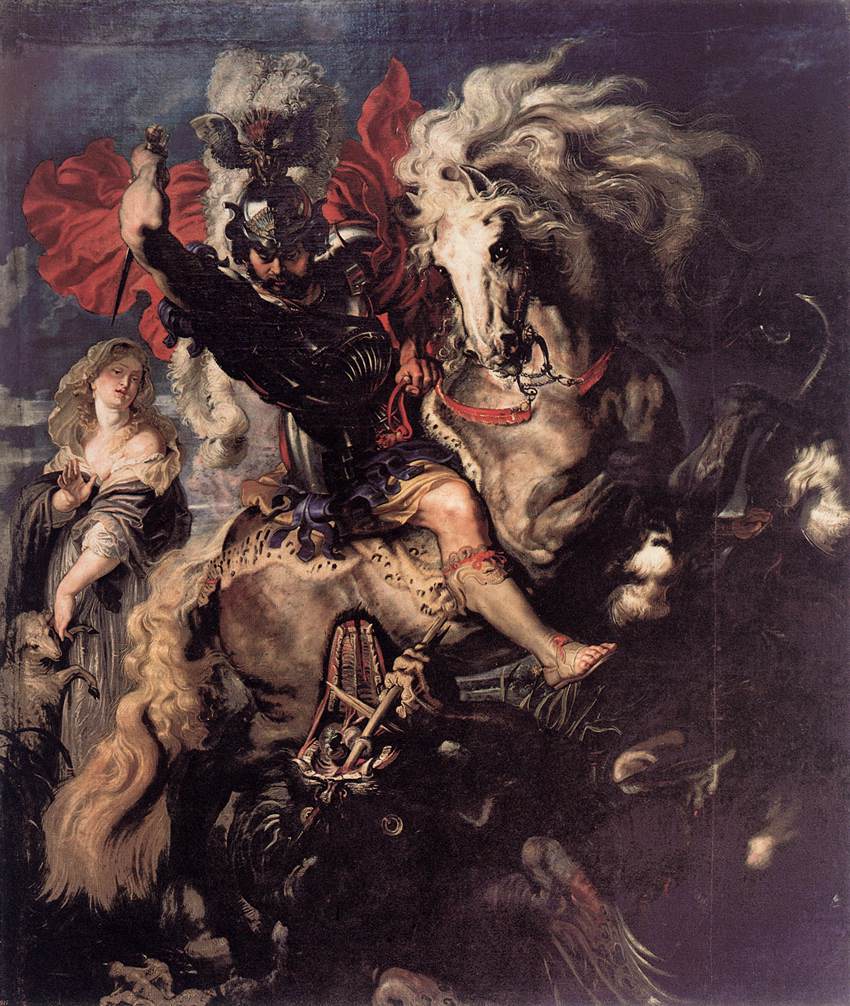 St. George and a Dragon by Peter Paul Rubens Reproduction Oil Painting on Canvas