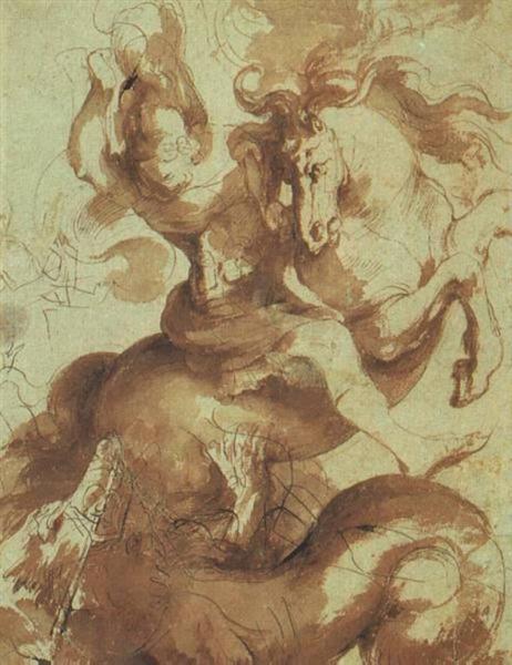 St. George Slaying the Dragon by Peter Paul Rubens Reproduction Oil Painting on Canvas