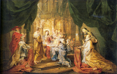 St. Ildefonso Receiving a Priest Cloak by Peter Paul Rubens Reproduction Oil Painting on Canvas