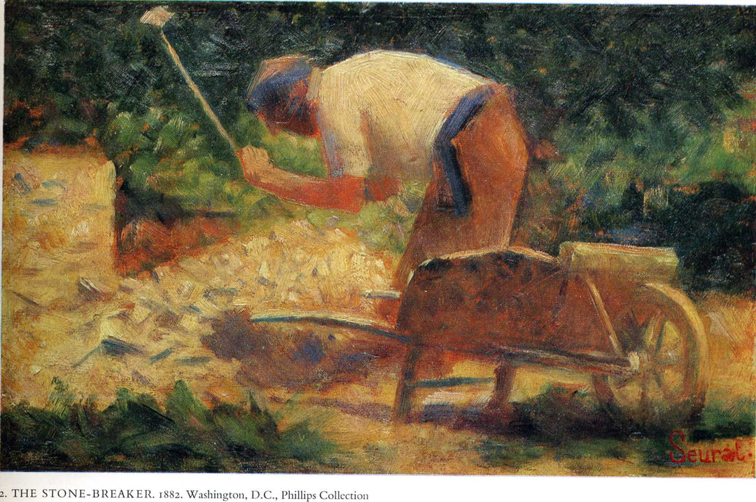 Stone Breaker and Wheelbarrow, Le Raincy by Georges Seurat Reproduction Painting by Blue Surf Art