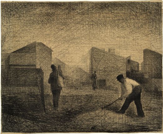Stone breakers, Le-Raincy by Georges Seurat Reproduction Painting by Blue Surf Art
