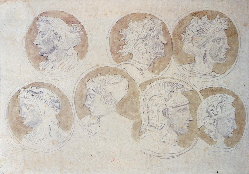 Studies Of Antique Medallions by Eugène Delacroix Reproduction Painting by Blue Surf Art
