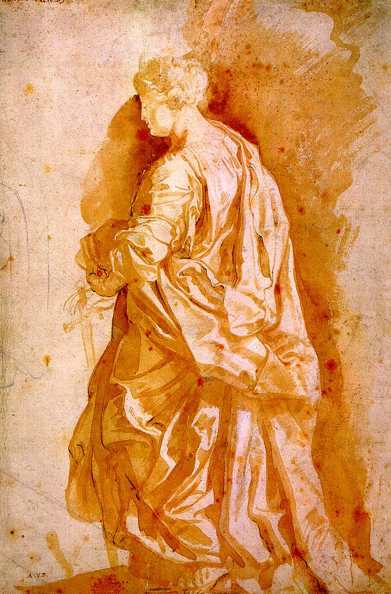 Study for a Standing Female Saint by Peter Paul Rubens Reproduction Oil Painting on Canvas