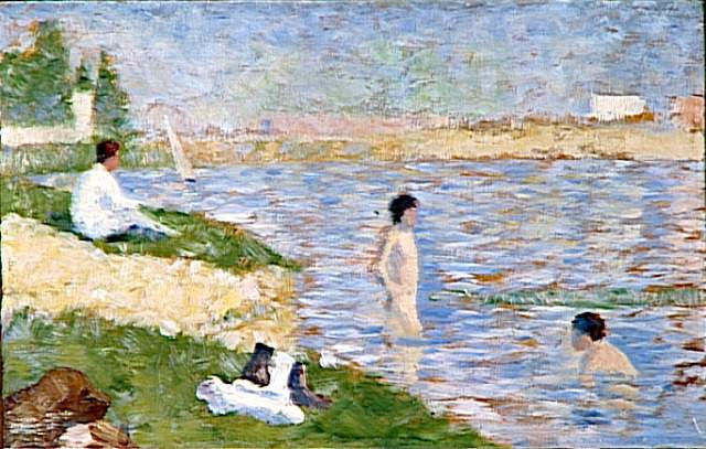 Study for "Bathers at Asnieres" by Georges Seurat Reproduction Painting by Blue Surf Art
