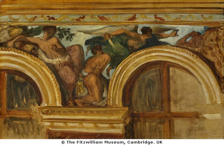 Study for part of the 'Justice' frieze by Eugène Delacroix Reproduction Painting by Blue Surf Art