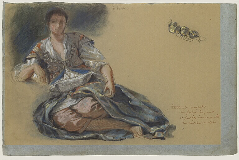 Study for the painting Women of Algiers by Eugène Delacroix Reproduction Painting by Blue Surf Art
