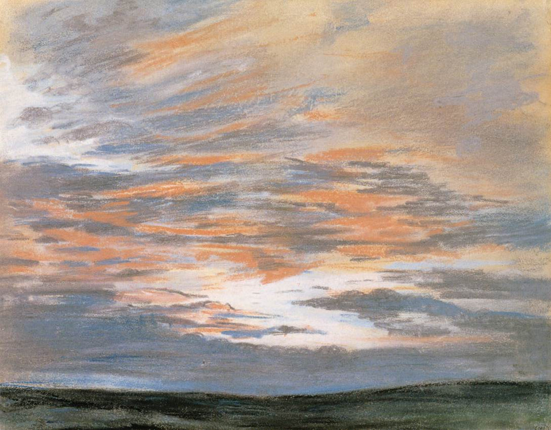 Study of the Sky at Sunset by Eugène Delacroix Reproduction Painting by Blue Surf Art