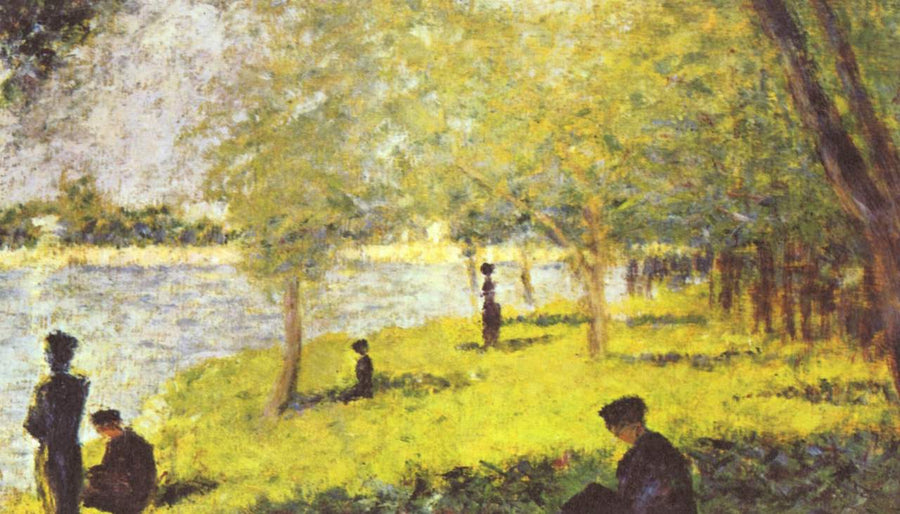 Study with Figures. Study for 'La Grande Jatte' by Georges Seurat Reproduction Painting by Blue Surf Art
