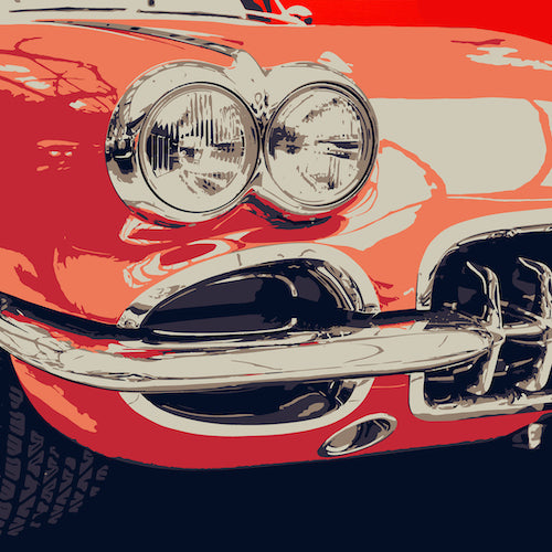 Classic Vintage Car Wall Art I Handmade Pop Art Painting