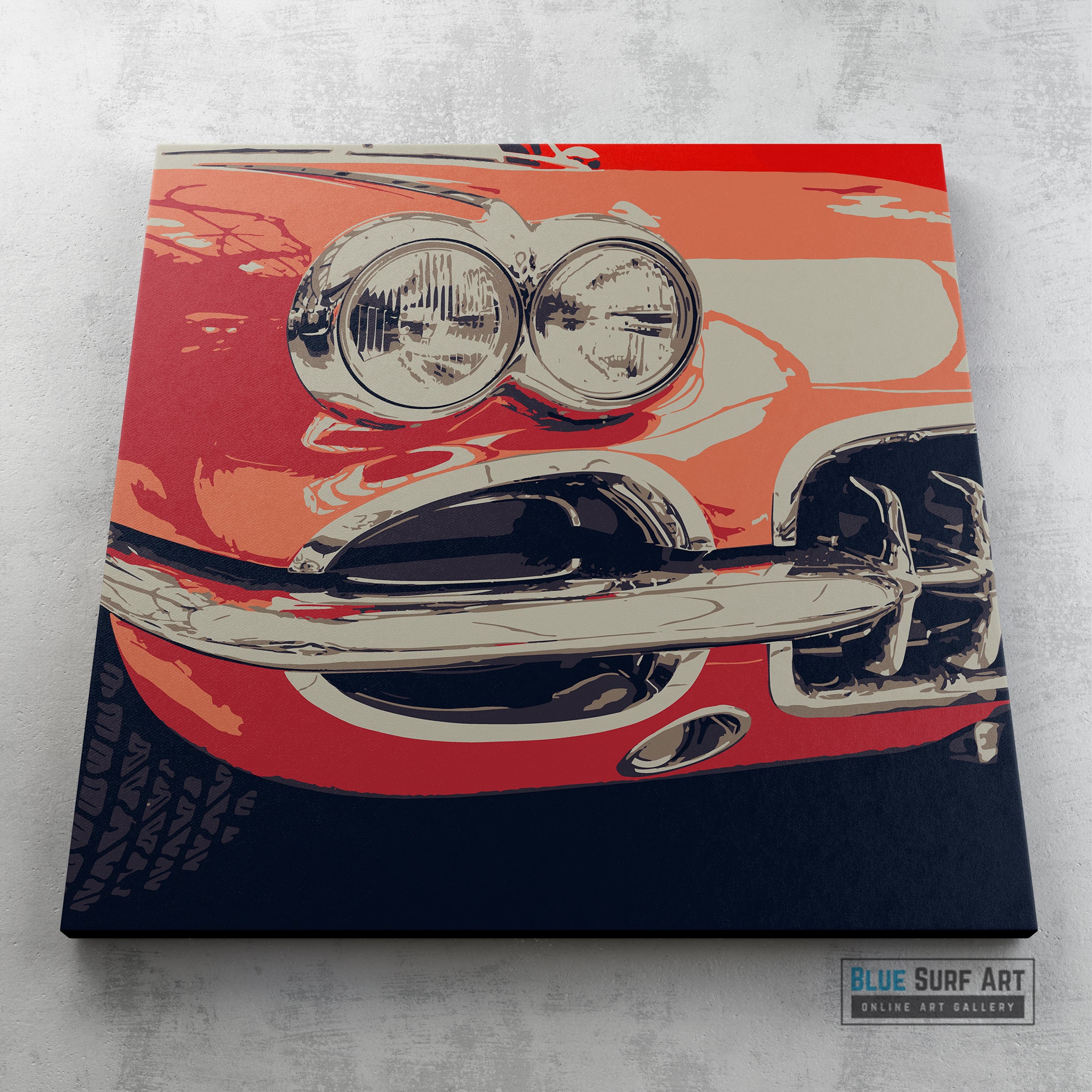 Classic Vintage Car Wall Art I Handmade Pop Art Painting -2