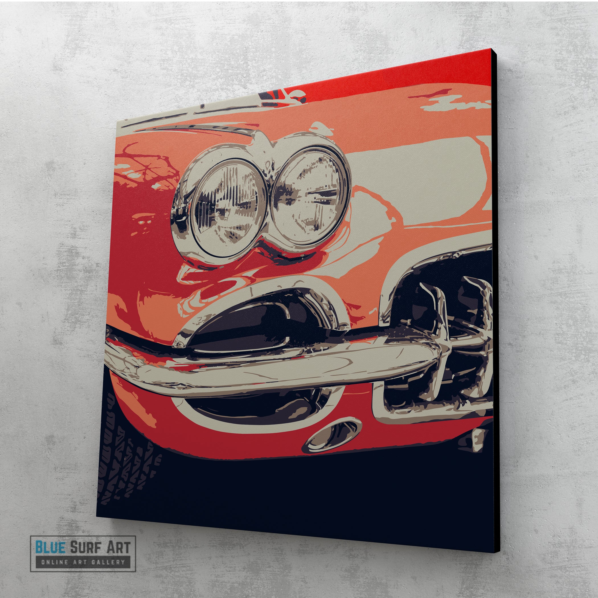 Classic Vintage Car Wall Art I Handmade Pop Art Painting -3