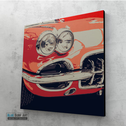 Classic Vintage Car Wall Art I Handmade Pop Art Painting -3