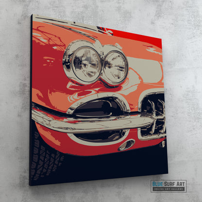 Classic Vintage Car Wall Art I Handmade Pop Art Painting -4