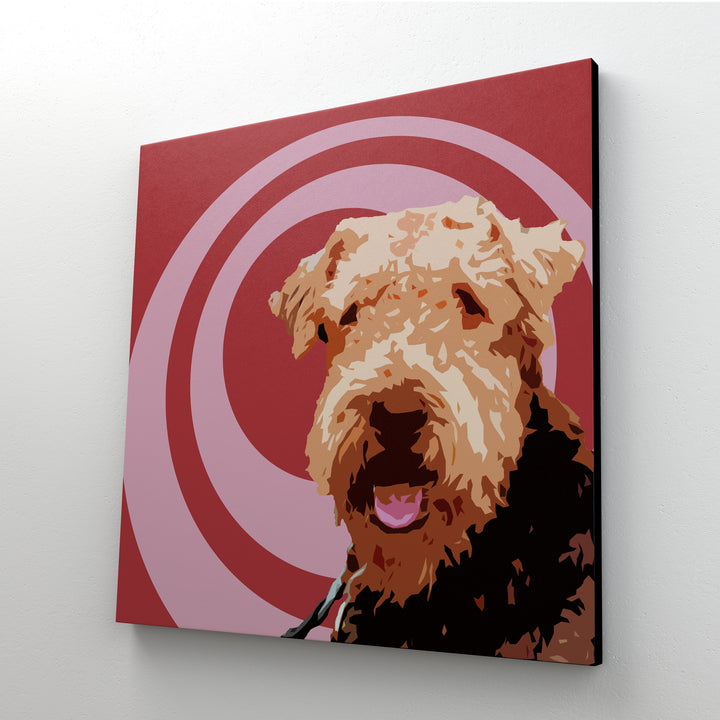Airedale Terrier II Canvas Art Painting Animal Pop Art Original Handmade Art 4
