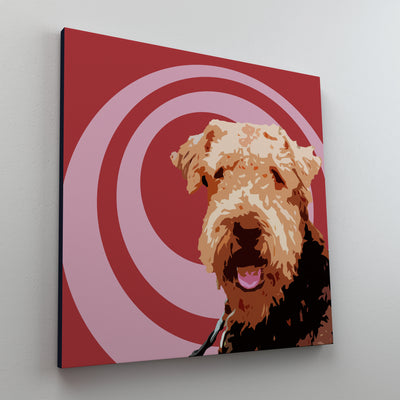 Airedale Terrier II Canvas Art Painting Animal Pop Art Original Handmade Art 2