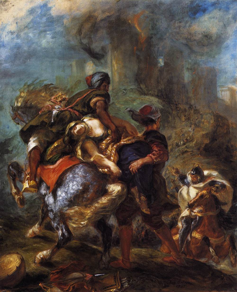 The Abduction of Rebecca by Eugène Delacroix Reproduction Painting by Blue Surf Art