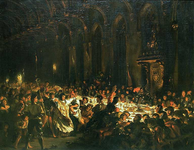 The Assassination of the Bishop of Liege by Eugène Delacroix Reproduction Painting by Blue Surf Art