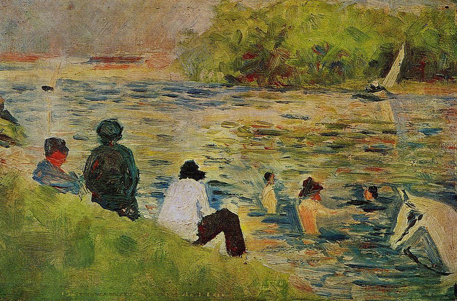 The Bank of the Seine by Georges Seurat Reproduction Painting by Blue Surf Art Grande Jatte