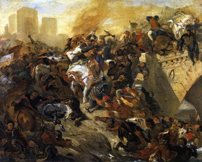 The Battle of Taillebourg - draft by Eugène Delacroix Reproduction Painting by Blue Surf Art