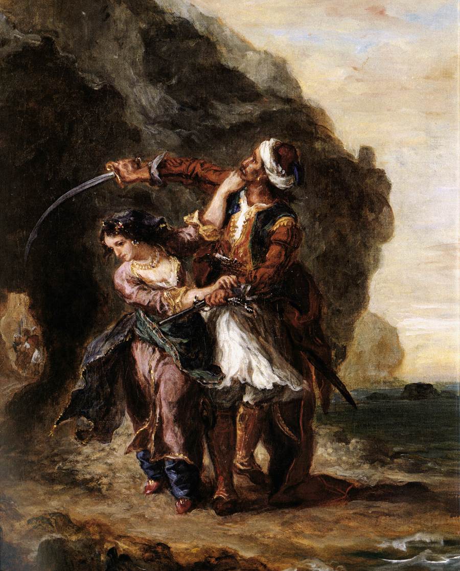The Bride of Abydos by Eugène Delacroix Reproduction Painting by Blue Surf Art