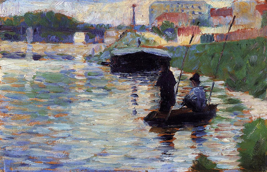 The Bridge - View of the Seine by Georges Seurat Reproduction Painting by Blue Surf Art