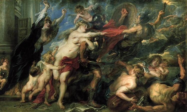 The Consequences of War by Peter Paul Rubens Reproduction Oil Painting on Canvase of St. Ildefonso (right panel)