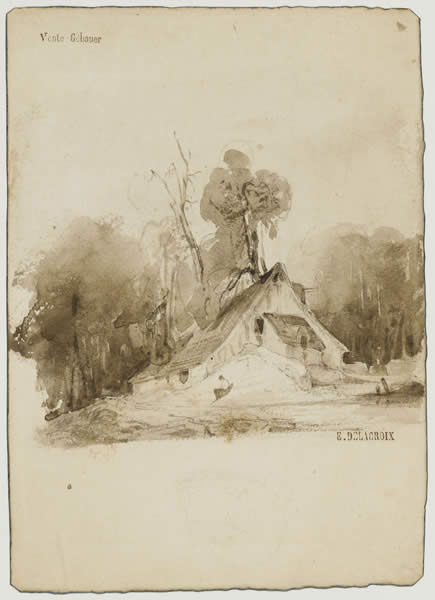 The Cottage in the grove by Eugène Delacroix Reproduction Painting by Blue Surf Art