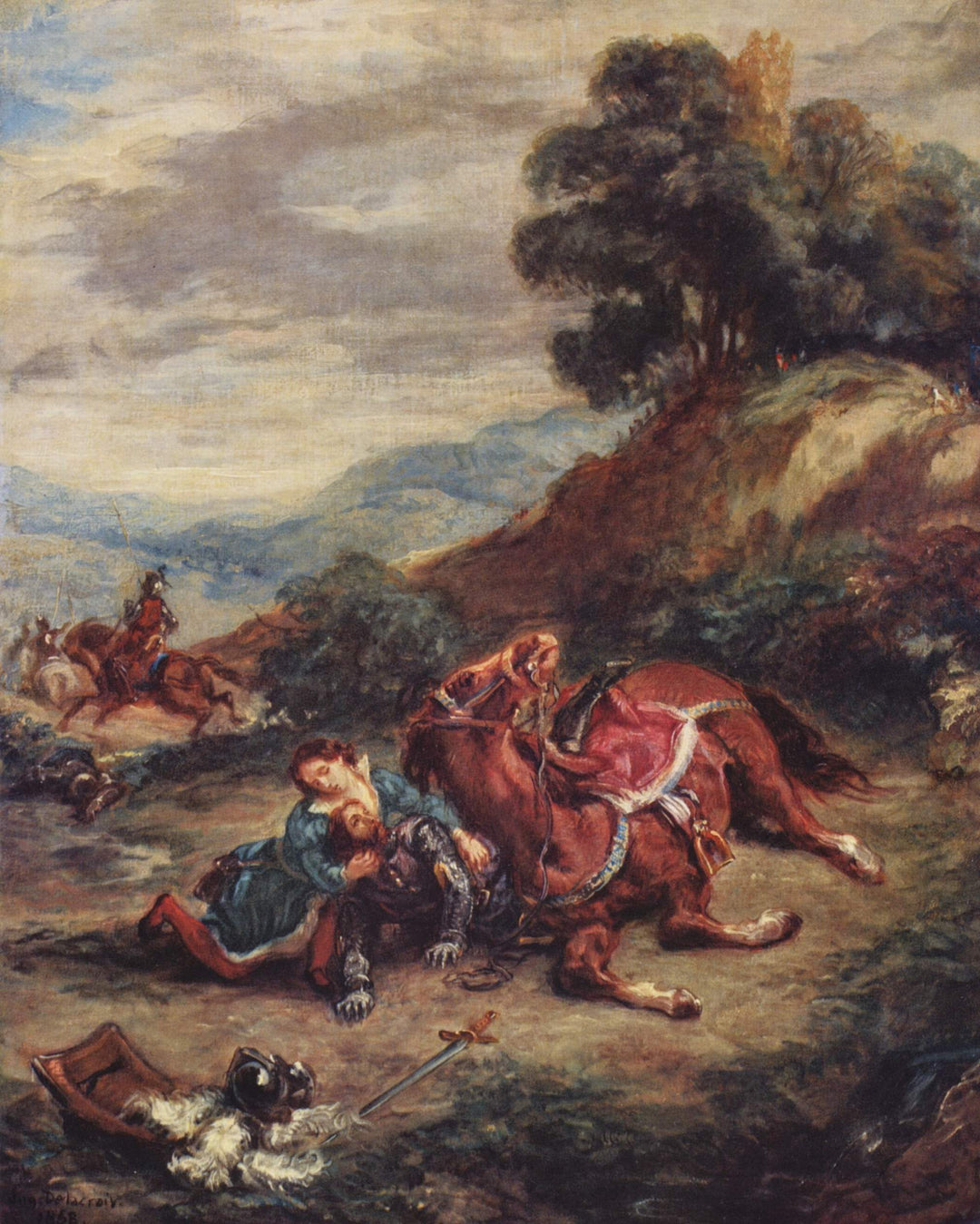 The death of Laras by Eugène Delacroix Reproduction Painting by Blue Surf Art