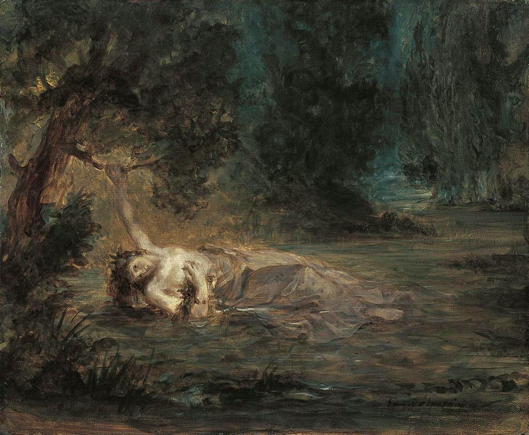The Death of Ophelia by Eugène Delacroix Reproduction Painting by Blue Surf Art