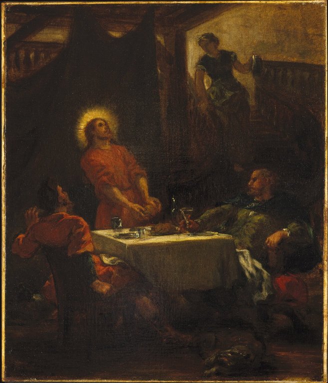 The Disciples at Emmaus by Eugène Delacroix Reproduction Painting by Blue Surf Art