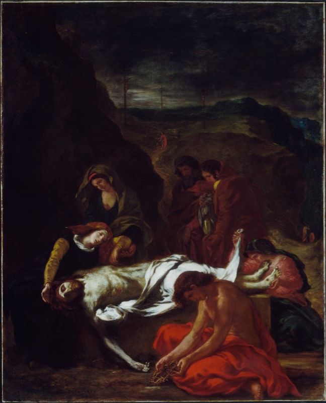 The Entombment of Christ by Eugène Delacroix Reproduction Painting by Blue Surf Art