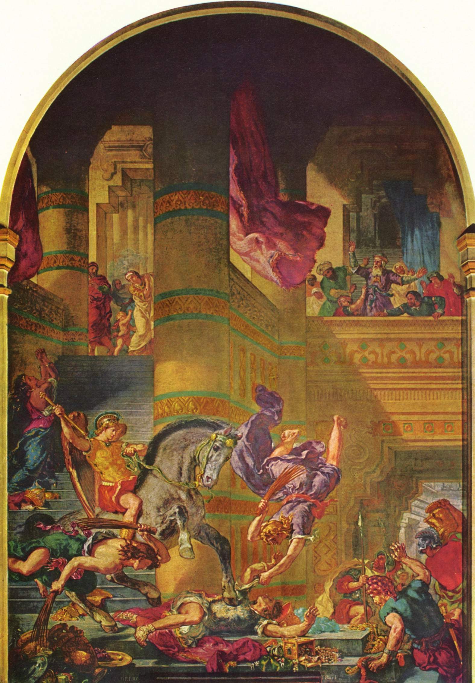 The Expulsion of Heliodorus by Eugène Delacroix Reproduction Painting by Blue Surf Art