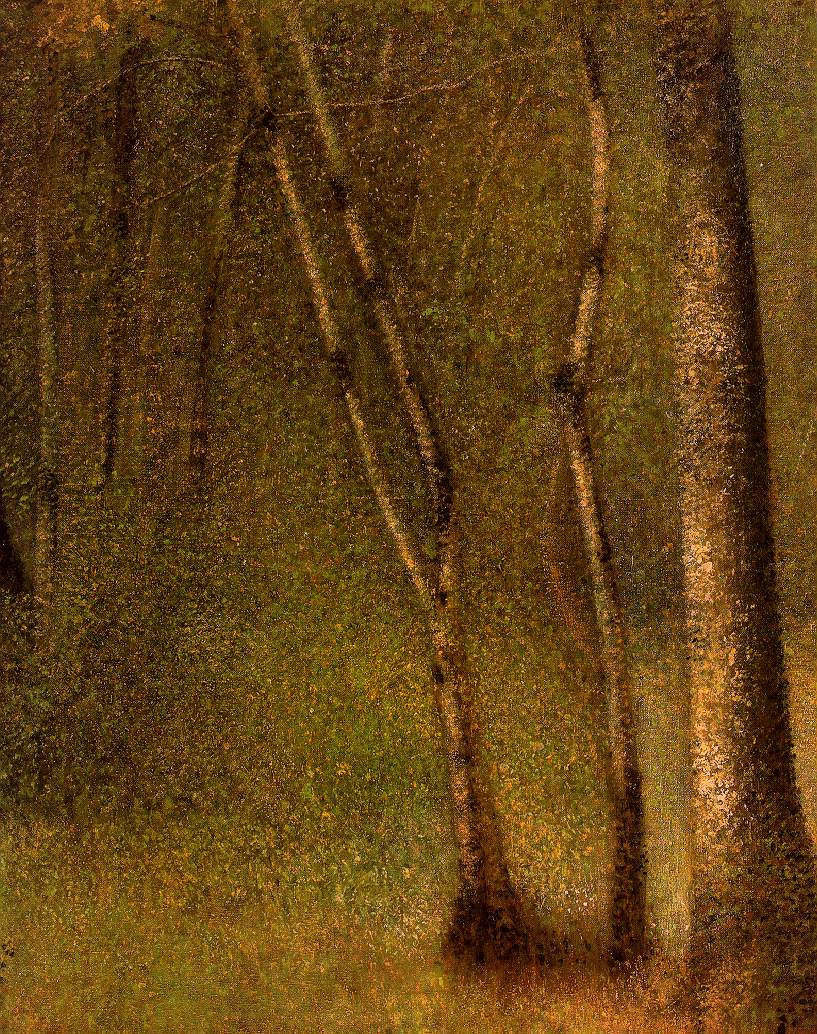 The Forest at Pontaubert by Georges Seurat Reproduction Painting by Blue Surf Art